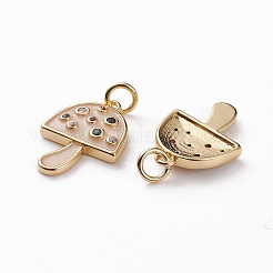 Pendenti in zirconi cubici colorati in micro pavè di ottone&nbsp;X-KK-C100-09G