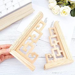 Artisanat d'applique onlay sculpté en bois massif naturel&nbsp;WOOD-WH0101-62