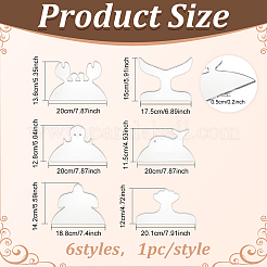 6 Stück 6 Stile Krabbe & Geist & Fischschwanz transparente wiederverwendbare Acryl-Zeichenvorlage für DIY-Scrapbooking&nbsp;OACR-WH0041-03