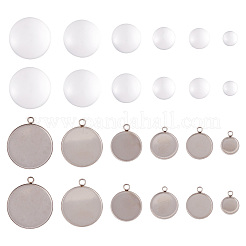Kits para hacer colgantes de acero inoxidable 304 con cúpula en blanco&nbsp;DIY-TA0011-82