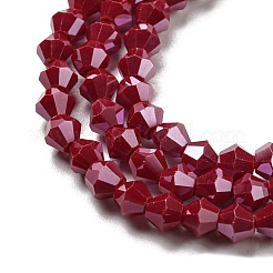 Brins de perles de verre galvanisées de couleur unie opaque&nbsp;EGLA-A039-P4mm-A01