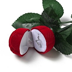 Beflockte Rosenfingerringboxen aus Kunststoff&nbsp;CON-C015-02A
