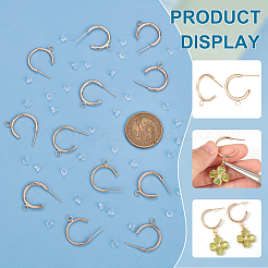 12 Stück Messing-Ring-Ohrstecker&nbsp;KK-BC0011-04