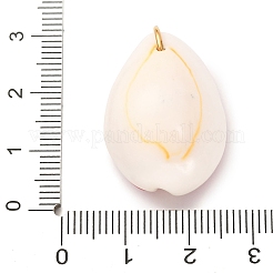 Bedruckte natürliche Kaurimuschel Anhänger&nbsp;STAS-Z168-03G-05