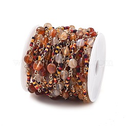 Catene a maglie in agata naturale e vetro&nbsp;CHC-K014-11G-05