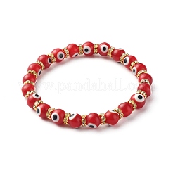 Bracelets extensibles perlés faits à la main au chalumeau mauvais œil&nbsp;BJEW-JB06463