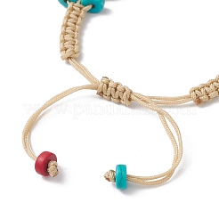 Flache runde synthetische türkisfarbene Heishi-Perlen geflochtene Armbänder für Männer und Frauen&nbsp;BJEW-JB12162