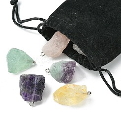 Pendenti con pietre preziose naturali grezze grezze da 7 stili&nbsp;G-FS0005-76