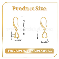 4 Set glatte Ohrringhaken aus Messing in 2 Farben&nbsp;EJEW-PH0001-22