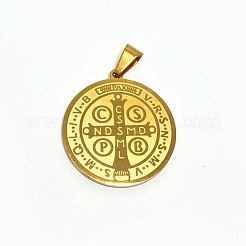 Collier tendance rond et plat avec pendentifs en acier inoxydable San Benito 304&nbsp;STAS-L012-A10G