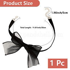 1 Stück Halsband-Halsketten aus Gaze mit Schleife für Damen&nbsp;NJEW-CP0001-06B