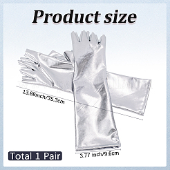 Halbfingerhandschuhe aus glänzendem Lackleder&nbsp;AJEW-WH20080-06C