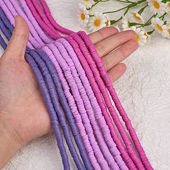 10 Strang 3 Farben flache runde handgemachte Polymer Clay Perlen&nbsp;CLAY-SZ0002-03A