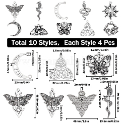 Colgantes de aleación de estilo tibetano 40pcs 10style&nbsp;TIBE-SC0007-14