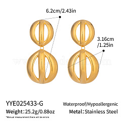 Boucles d'oreilles pendantes plates et creuses en acier inoxydable 304&nbsp;FY9579-1