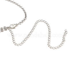 Collana in ottone con pendenti in strass di cristallo&nbsp;NJEW-B081-01