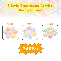 240 Stück 3 transparente Acrylperlen im Stil&nbsp;FACR-YW0001-04