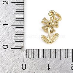 Micro fiore ottone spianare fascino zirconi&nbsp;KK-Z123-17G