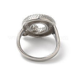 Bague en laiton avec lettres micro pavées&nbsp;RJEW-N046-03Q-P