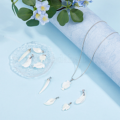 10 pendentif en coquillage de trochidé naturel de 5 styles&nbsp;SSHEL-FH0001-18