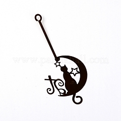 Lune rotative en acier inoxydable avec porte-bougie chauffe-plat chat&nbsp;AJEW-WH0002-48