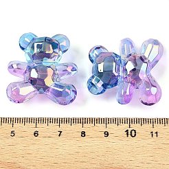 Perles européennes acryliques transparentes de couleur dégradée&nbsp;OACR-P024-01-04
