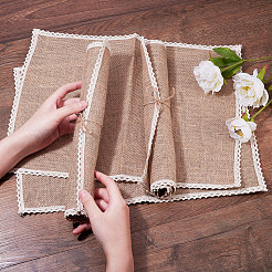 Geflochtene Jute und rutschfeste Spitze aus Spitze&nbsp;AJEW-WH0066-01