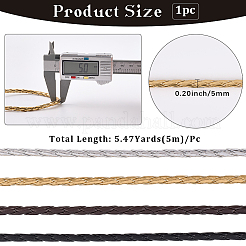 Cordon rond tressé en cuir synthétique pour bijoux&nbsp;OCOR-GF0004-96A-03
