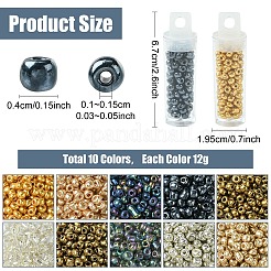 120g 12 Arten Glas Saatperlen&nbsp;SEED-YW0002-86