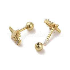 925 orecchini da donna in argento sterling con micro pavè di zirconi cubici&nbsp;EJEW-E307-03G