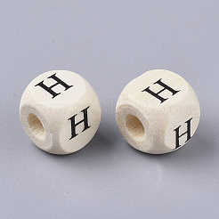 Bedruckte Naturholzperlen&nbsp;LS-WOOD-T026-001H