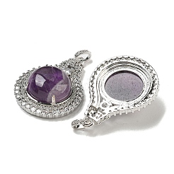 Natürlicher Amethyst mit klaren Zirkonia-Anhängern&nbsp;G-G133-01P-19