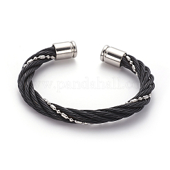 Bracciali a polsino in acciaio inossidabile 304&nbsp;BJEW-L642-01