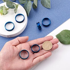 6 Stück 6 Arten Edelstahl gerillte Fingerring Einstellungen&nbsp;STAS-YS0001-19