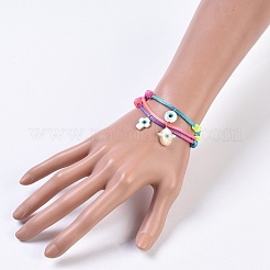 Verstellbare Armbandsets aus Nylonschnur&nbsp;BJEW-JB04364-04