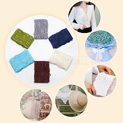 12 yard de bordure en dentelle élastique en polyester 6 couleurs&nbsp;SRIB-GF0001-20A