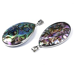 Pendenti conchiglia abalone naturale / conchiglia paua&nbsp;SSHEL-N034-90