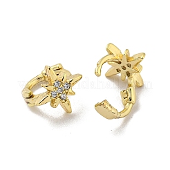Orecchino a cerchio in zirconi cubici micro pavè di ottone&nbsp;EJEW-C088-01K-G