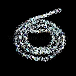 Facettierte Bicone galvanisieren Glasperlen Stränge&nbsp;EGLA-P016-4mm-AB02