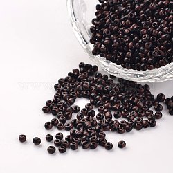 12/0 Opaque Colours Seep Glass Beads, Round Seed Beads, Coconut Brown, 1.5~2x2mm, Hole: 0.5mm, about 22500pcs/450g