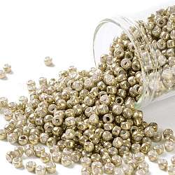 Toho perline rotonde, perline giapponesi, (1700) marmo dorato bianco, 8/0, 3mm, Foro: 1 mm, circa 1110pcs/50g