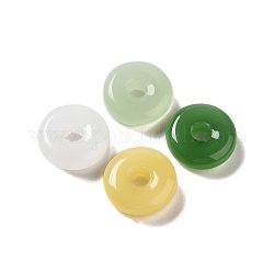 Anneaux de liaison en verre, jade d'imitation, rond, couleur mixte, 10x3.5mm, diamètre intérieur: 2.5 mm