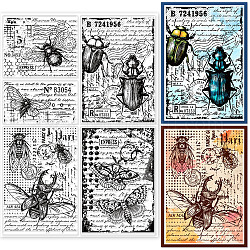 PVC-Briefmarken, für diy scrapbooking, Fotoalbum dekorativ, Karten machen, Briefmarkenblätter, Filmrahmen, Insekten, 21x14.8x0.3 cm