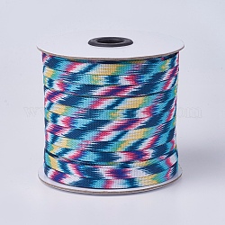 Polycotton(Polyester Cotton) Cords, Flat, Colorful, 7x1mm, about 50yards/roll(45.72m/roll), 150 feet/roll