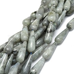 Natur Labradorit Perlen Stränge, Wassertropfen, 30x10 mm, Bohrung: 1.4 mm, ca. 13 Stk. / Strang, 15.75'' (40 cm)