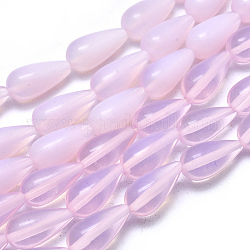 Perlas opalite hebras, lágrima, 27.5x9.5mm, agujero: 1.5 mm, aproximamente 14 unidades / cadena, 15.16'' (38.5 cm)
