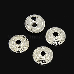 Apetalous Brass Bead Caps, Silver, 9x2mm, Hole: 2mm