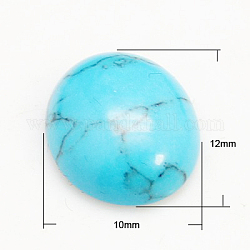 Gemstone Cabochons, Oval, Turquoise, 12x10x4mm