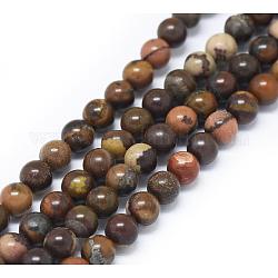 De piedra natural de la escritura china hebras de perlas redondas, 10mm, agujero: 1 mm, aproximamente 40 pcs / cadena, 15.7 pulgada
