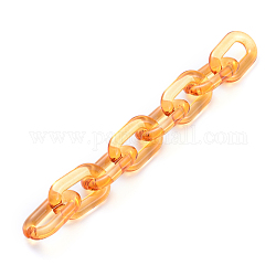 Прозрачные акриловые кабельные цепи ручной работы, овальные, оранжевые, ссылка: 31x19.5x5 mm, около 39.37 дюйма (1 м) на прядь